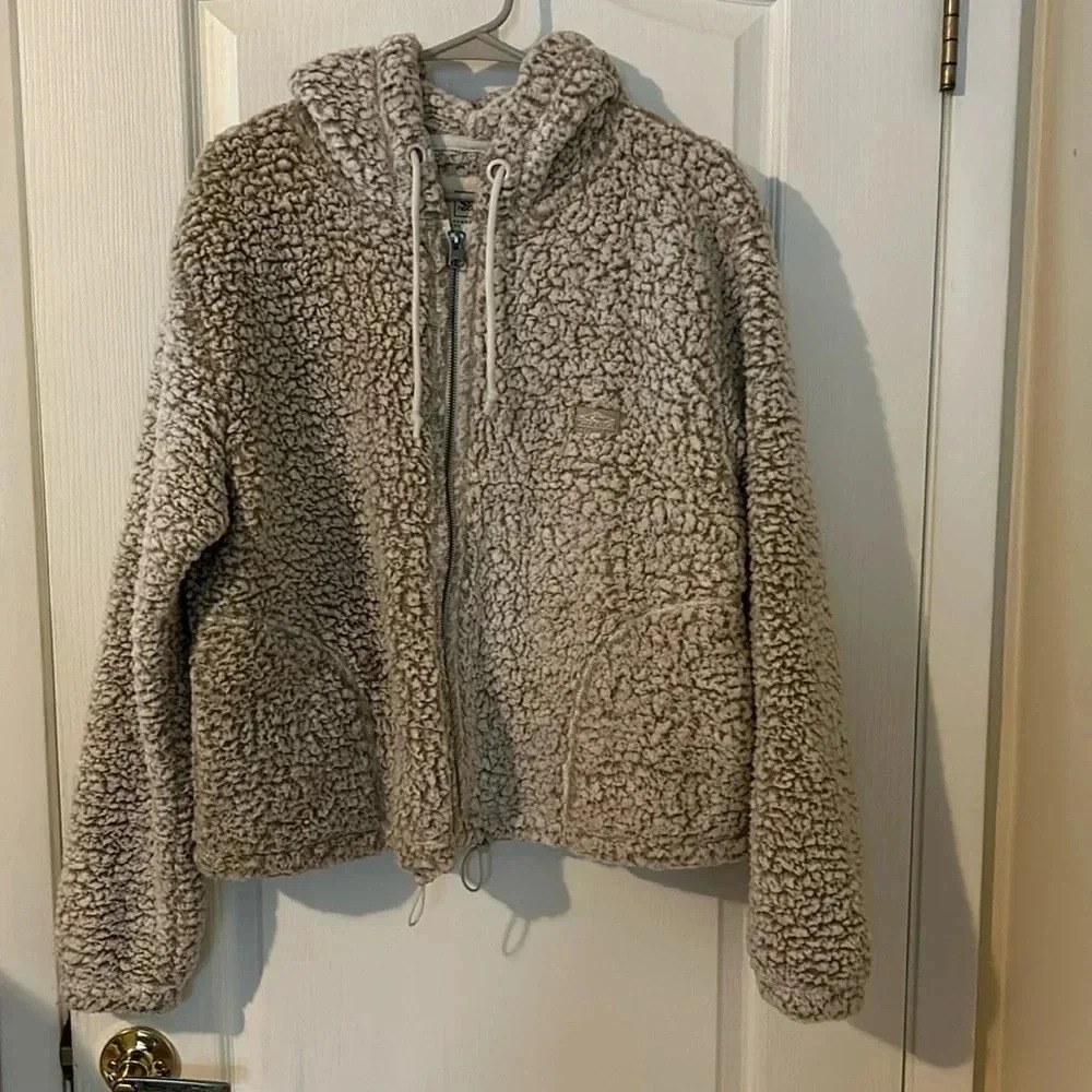 Women’s RIP-CURL🔥size Large zip up Jacket with hood and pockets soft as butter